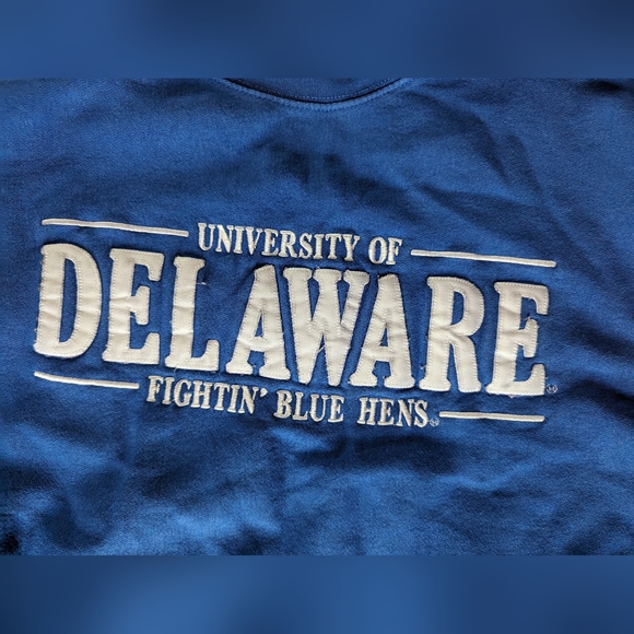Vintage University of Delaware Crewneck Blue 90s College Pro Weave Sweatshirt M - Picture 7 of 11